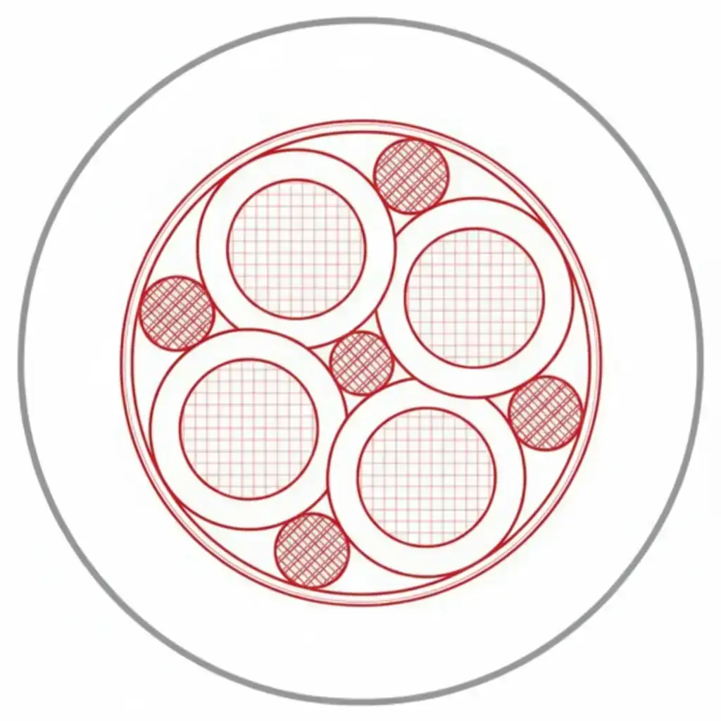 Cabo para Ponte Rolante - Sistema de alimentação festoon em ponte rolante industrial utilizando cabos chatos empilhados em troles móveis.