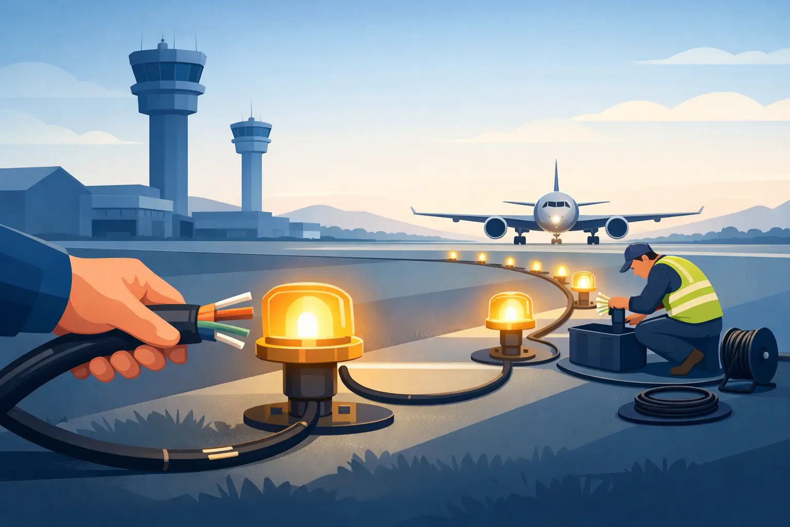 Cabo para Balizamento Aeroportuário na Prática