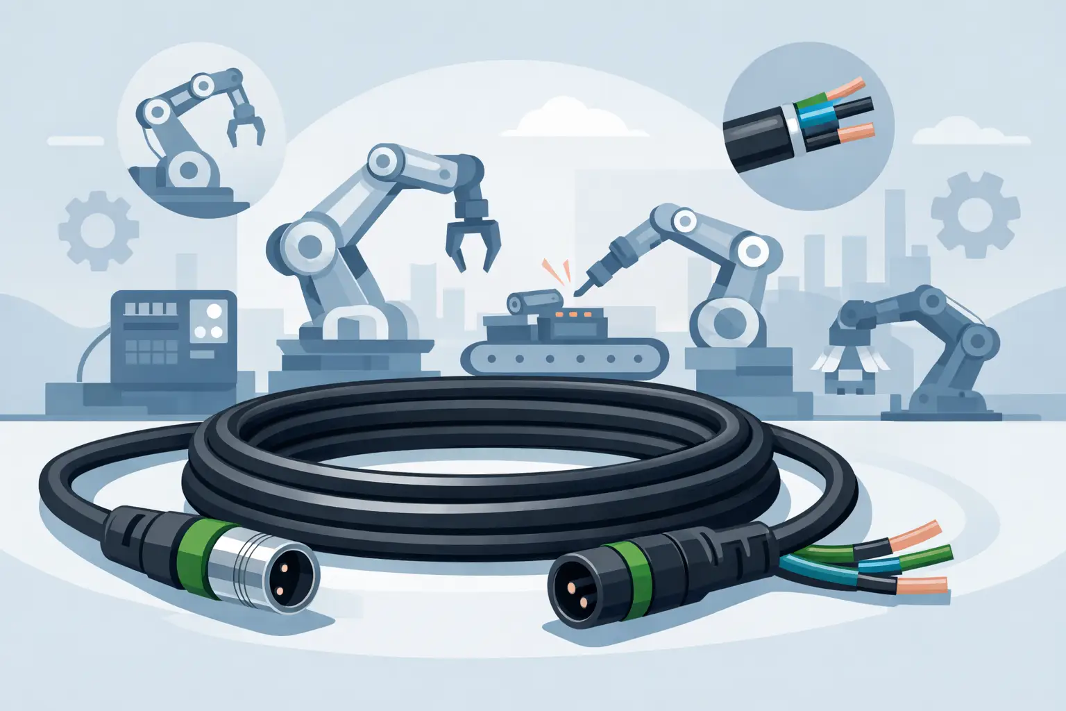 Cabo para robótica industrial: como especificar