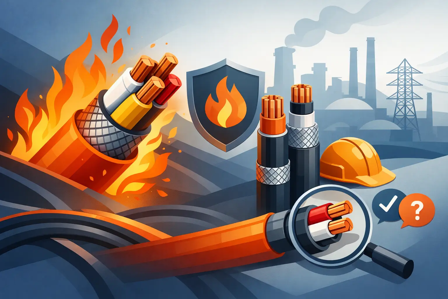 Cabo resistente ao fogo industrial: como escolher