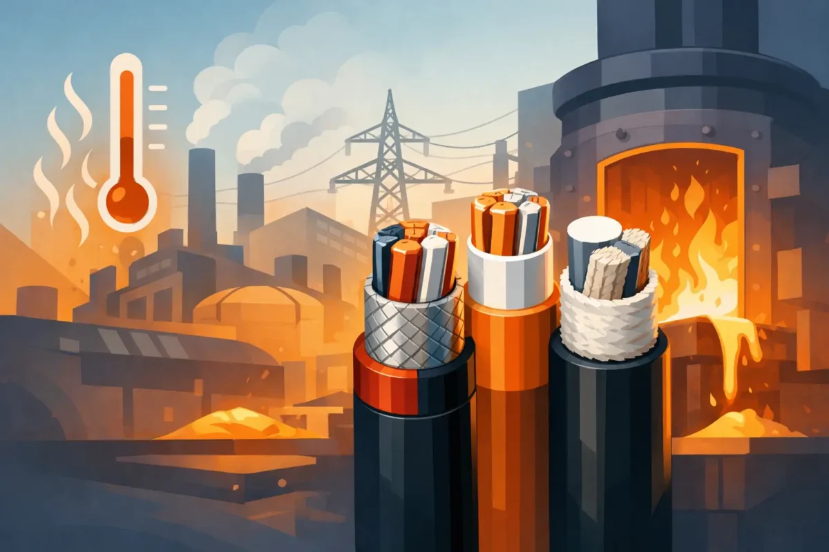 Qual cabo suporta alta temperatura industrial?