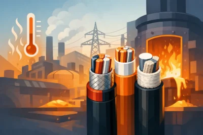 Qual cabo suporta alta temperatura industrial?