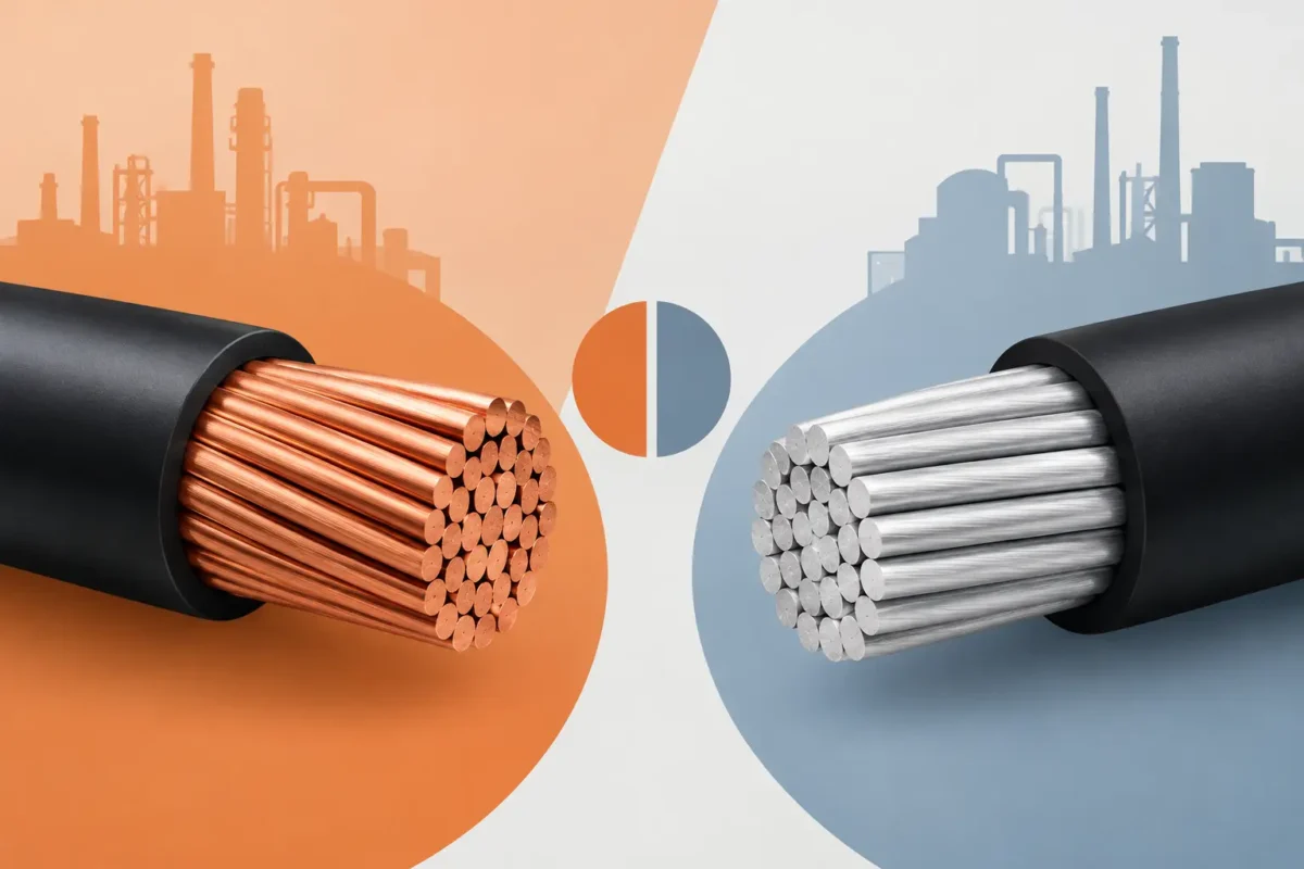 Cobre versus alumínio em cabos industriais