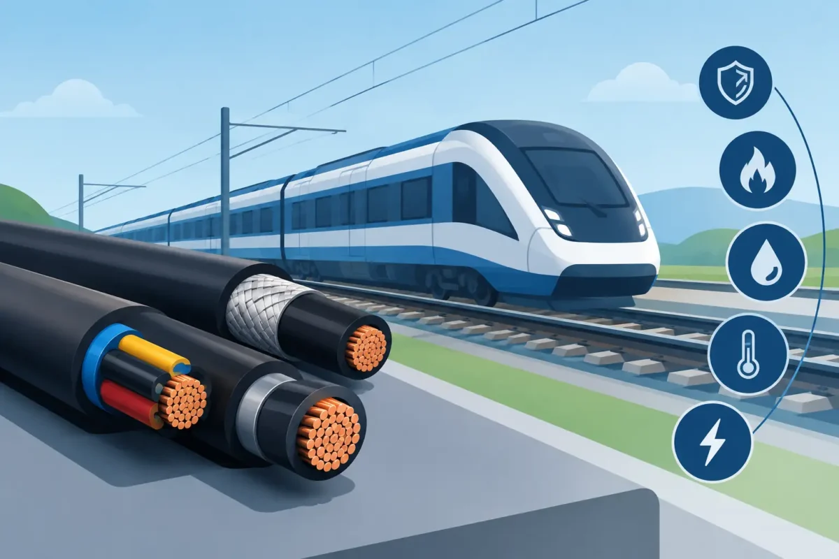 Principais requisitos ferroviários para cabos